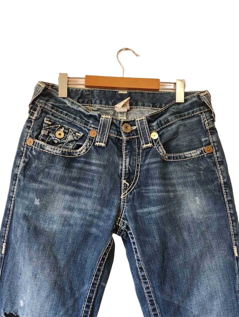 True Religion Billy Big T Distressed Bootcut Jeans 32x33 - Picture 3 of 15